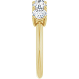 14K Gold Round Lab-Grown Diamond Five-Stone Anniversary Band - 4.4mm Stones - Yellow Gold - view 4