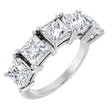 Platinum Square Lab-Grown Diamond Five-Stone Anniversary Band - 5x5mm Stones