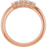 14K Gold Round Lab-Grown Diamond Five-Stone Anniversary Band - 1/6-3/4 CTW - Rose Gold - view 2