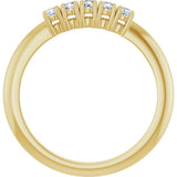 14K Gold Round Natural Diamond Five-Stone Anniversary Band - 1/8-3/4 CTW - Yellow Gold - view 2