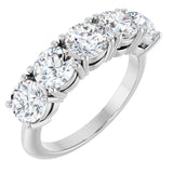 Platinum Round Lab-Grown Diamond Five-Stone Anniversary Band - 1 1/3-3 5/8 CTW