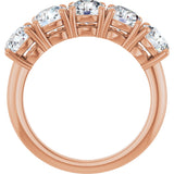 14K Gold Round Lab-Grown Diamond Five-Stone Anniversary Band - 1 1/3-3 5/8 CTW - Rose Gold - view 2