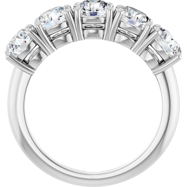 Platinum Round Lab-Grown Diamond Five-Stone Anniversary Band - 1 1/3-3 5/8 CTW - view 2