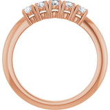 14K Gold Round Lab-Grown Diamond Five-Stone Anniversary Band - 1/6-3/4 CTW - Rose Gold - view 2