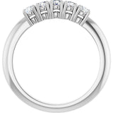 14K Gold Round Lab-Grown Diamond Five-Stone Anniversary Band - 1/6-3/4 CTW - White Gold - view 2