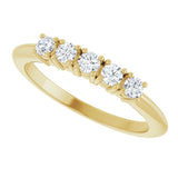 14K Gold Round Lab-Grown Diamond Five-Stone Anniversary Band - 1/6-3/4 CTW - Yellow Gold - view 5