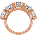 14K Gold Square Lab-Grown Diamond Five-Stone Anniversary Band - 3/4-7 CTW - Rose Gold - view 2