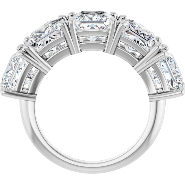 Platinum Square Lab-Grown Diamond Five-Stone Anniversary Band - 3/4-7 CTW - view 2