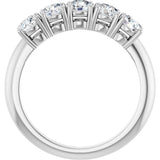 14K Gold Round Lab-Grown Diamond Five-Stone Anniversary Band - 3.8mm Stones - White Gold - view 2