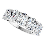 Platinum Oval Lab-Grown Diamond Five-Stone Anniversary Band - 9/10-3 3/4 CTW - view 5