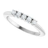 Platinum Round Lab-Grown Diamond Five-Stone Anniversary Band - 1/6-3/4 CTW - view 5
