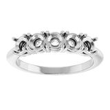 14K Gold Round Lab-Grown Diamond Five-Stone Anniversary Band - 3.75mm Stones - White Gold - view 5