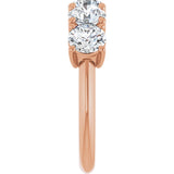 14K Gold Round Natural Diamond Five-Stone Anniversary Band - 1 1/3-3 7/8 CTW - Rose Gold - view 4