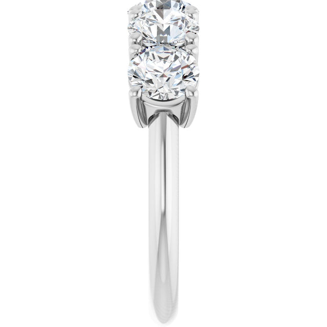 Platinum Round Natural Diamond Five-Stone Anniversary Band - 1 1/3-3 7/8 CTW - view 4