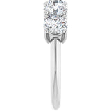 14K Gold Round Lab-Grown Diamond Five-Stone Anniversary Band - 1 1/3-3 5/8 CTW - White Gold - view 4