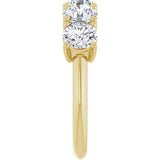 14K Gold Round Natural Diamond Five-Stone Anniversary Band - 1 1/3-3 7/8 CTW - Yellow Gold - view 4