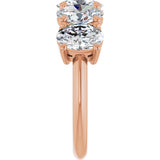 14K Gold Oval Lab-Grown Diamond Five-Stone Anniversary Band - 9/10-3 3/4 CTW - Rose Gold - view 4