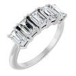 Platinum Emerald Natural Diamond Five-Stone Anniversary Band - 1 7/8-2 1/2 CTW