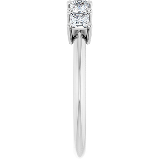 Platinum Square Natural Diamond Five-Stone Anniversary Band - 1/4-5/8 CTW - view 4