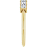 14K Gold Square Lab-Grown Diamond Five-Stone Anniversary Band - 1/4-1/2 CTW - Yellow Gold - view 4