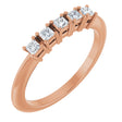 14K Gold Square Lab-Grown Diamond Five-Stone Anniversary Band - 1/4-1/2 CTW - Rose Gold