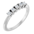 Platinum Square Natural Diamond Five-Stone Anniversary Band - 1/4-5/8 CTW