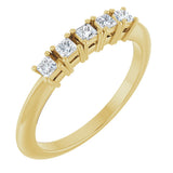 14K Gold Square Lab-Grown Diamond Five-Stone Anniversary Band - 1/4-1/2 CTW - Yellow Gold