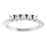 Platinum Square Natural Diamond Five-Stone Anniversary Band - 1/4-5/8 CTW - view 3