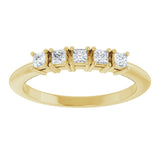 14K Gold Square Lab-Grown Diamond Five-Stone Anniversary Band - 1/4-1/2 CTW - Yellow Gold - view 3
