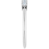 14K Gold Square Natural Diamond Five-Stone Anniversary Band - 1/4-5/8 CTW - White Gold - view 4