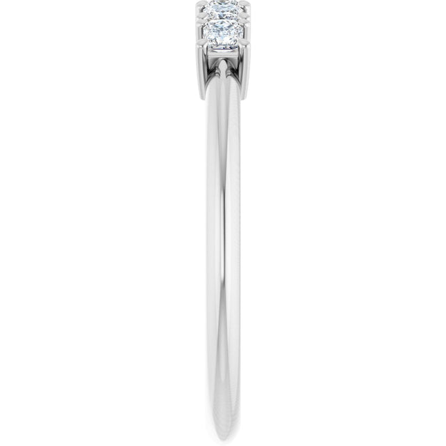 Platinum Square Natural Diamond Five-Stone Anniversary Band - 1/4-5/8 CTW - view 4