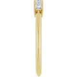 14K Gold Square Lab-Grown Diamond Five-Stone Anniversary Band - 1/4-1/2 CTW - Yellow Gold - view 4