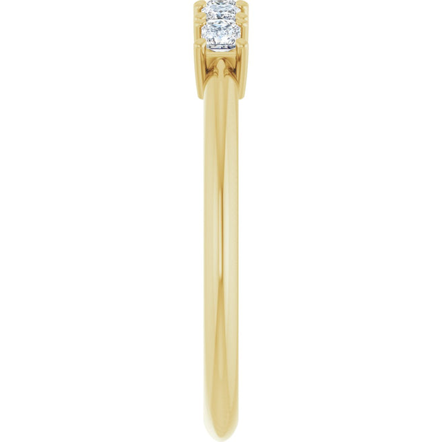 14K Gold Square Lab-Grown Diamond Five-Stone Anniversary Band - 1/4-1/2 CTW - Yellow Gold - view 4