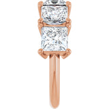 14K Gold Square Lab-Grown Diamond Five-Stone Anniversary Band - 3/4-7 CTW - Rose Gold - view 4