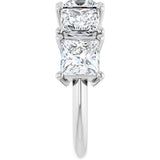 14K Gold Square Lab-Grown Diamond Five-Stone Anniversary Band - 3/4-7 CTW - White Gold - view 4
