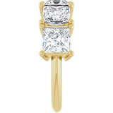 14K Gold Square Lab-Grown Diamond Five-Stone Anniversary Band - 3/4-7 CTW - Yellow Gold - view 4