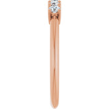 14K Gold Round Lab-Grown Diamond Five-Stone Anniversary Band - 1/6-3/4 CTW - Rose Gold - view 4
