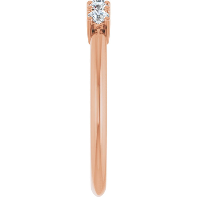 14K Gold Round Lab-Grown Diamond Five-Stone Anniversary Band - 1/6-3/4 CTW - Rose Gold - view 4