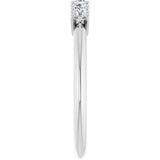 Platinum Round Natural Diamond Five-Stone Anniversary Band - 1/8-3/4 CTW - view 4