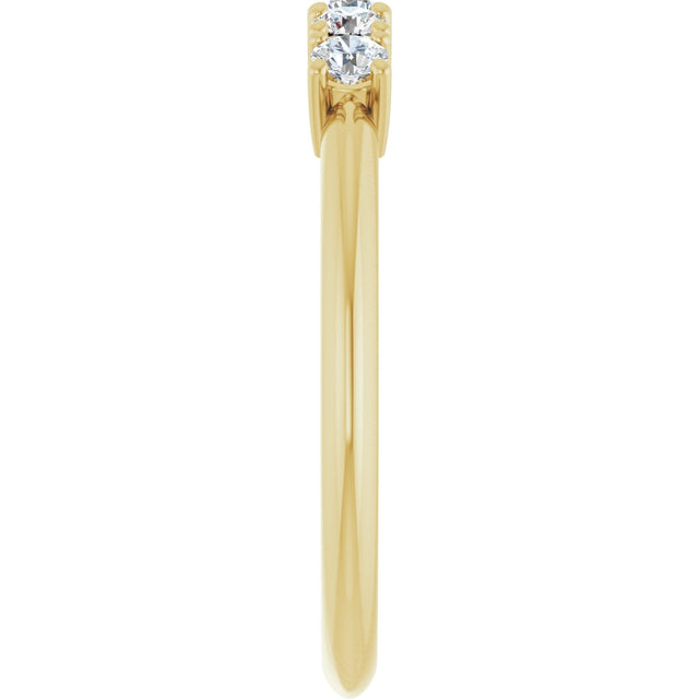 14K Gold Round Natural Diamond Five-Stone Anniversary Band - 1/8-3/4 CTW - Yellow Gold - view 4