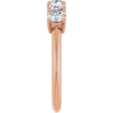 14K Gold Round Lab-Grown Diamond Five-Stone Anniversary Band - 3.8mm Stones - Rose Gold - view 4