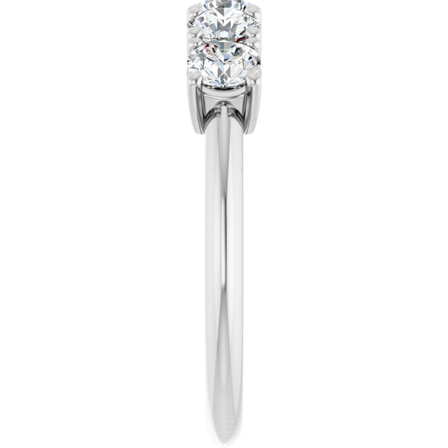 Platinum Round Lab-Grown Diamond Five-Stone Anniversary Band - 3.8mm Stones - view 4