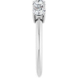 14K Gold Round Lab-Grown Diamond Five-Stone Anniversary Band - 3.8mm Stones - White Gold - view 4
