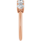 14K Gold Round Lab-Grown Diamond Five-Stone Anniversary Band - 1 1/3-3 5/8 CTW - Rose Gold - view 4