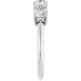 Platinum Round Natural Diamond Five-Stone Anniversary Band - 1 1/3-3 7/8 CTW - view 4