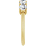 14K Gold Round Lab-Grown Diamond Five-Stone Anniversary Band - 1 1/3-3 5/8 CTW - Yellow Gold - view 4