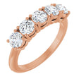 14K Gold Round Lab-Grown Diamond Five-Stone Anniversary Band - 1 1/3-3 5/8 CTW - Rose Gold