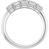 Platinum Square Lab-Grown Diamond Five-Stone Anniversary Band - 1/4-1/2 CTW - view 2