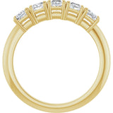 14K Gold Square Lab-Grown Diamond Five-Stone Anniversary Band - 1/4-1/2 CTW - Yellow Gold - view 2