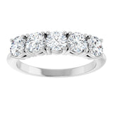Platinum Round Lab-Grown Diamond Five-Stone Anniversary Band - 1 1/3-3 5/8 CTW - view 3